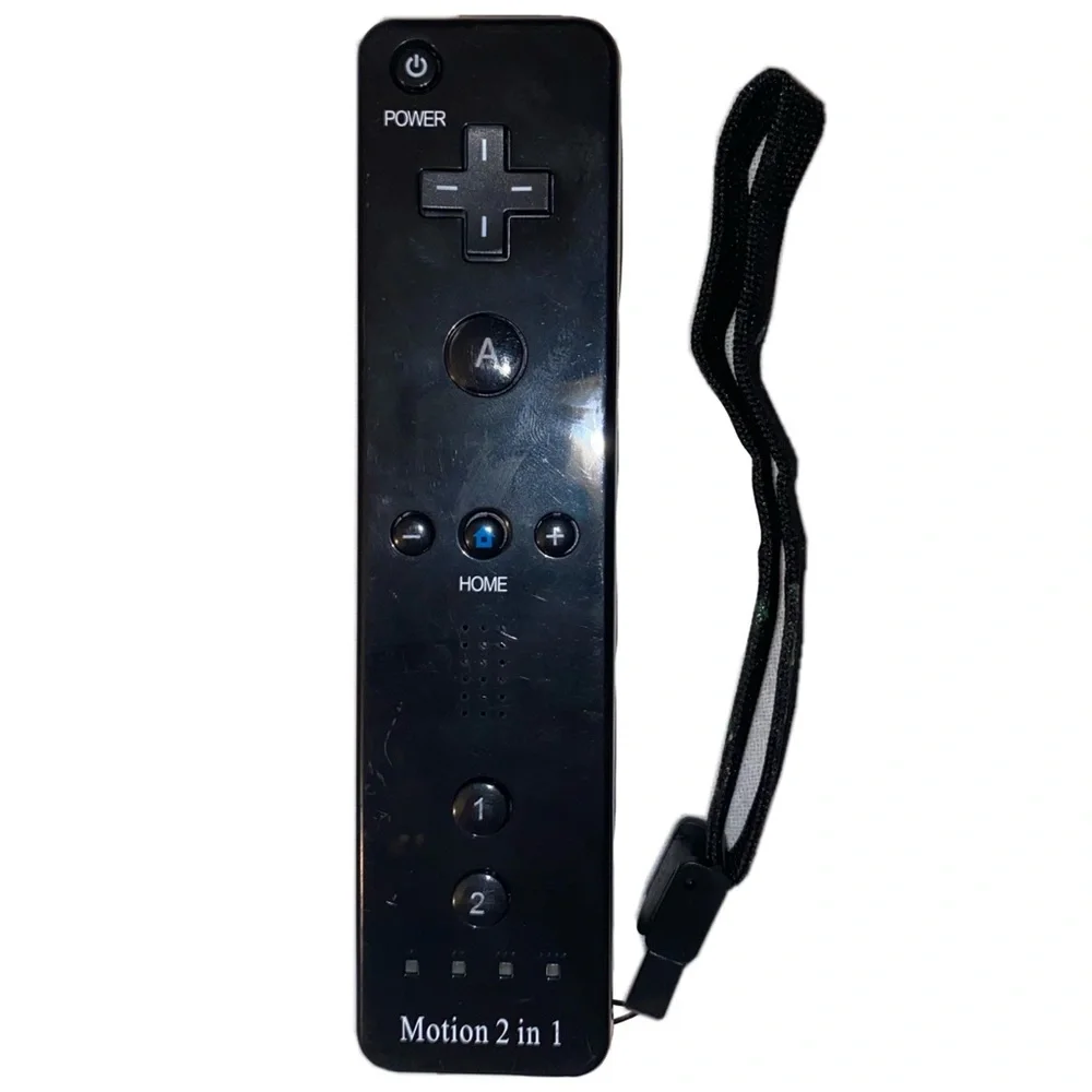 Nintendo Wii & Wii U Compatible Motion 2 in 1 Controller with Wrist Strap, Black